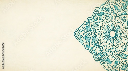 Ornate Light Teal Mandala Design