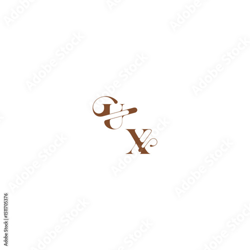 wedding logo concept UX bold and hairline initial letter elegant curve monogram