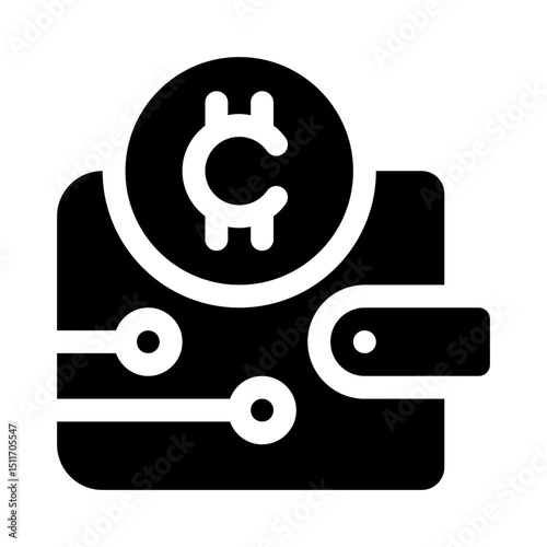 Crypto wallet glyph icon