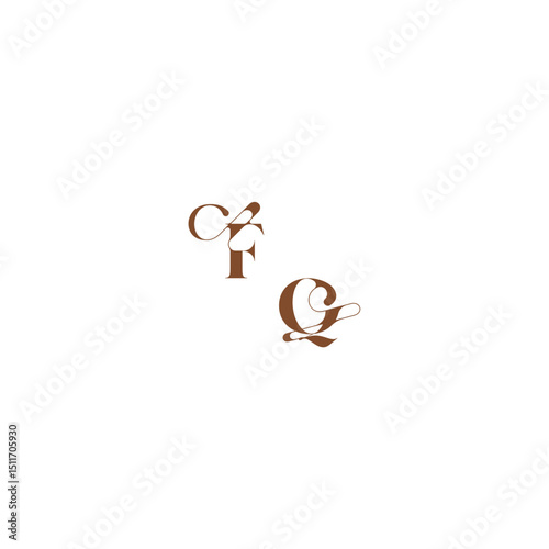 elegant curve monogram FQ wedding logo concept bold and hairline initial letter