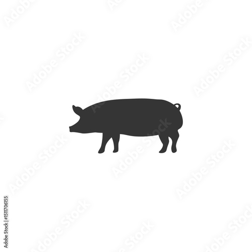 Pig silhouette Icon flat vector design