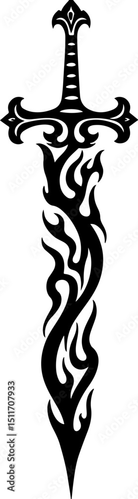 Fototapeta premium Tribal Skull and Flame Tattoo Designs vector bundle