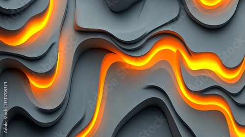 Abstract layered design with glowing lines