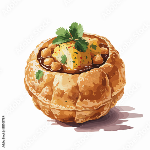 Pani Puri Stuffed with Chickpeas and Potato
