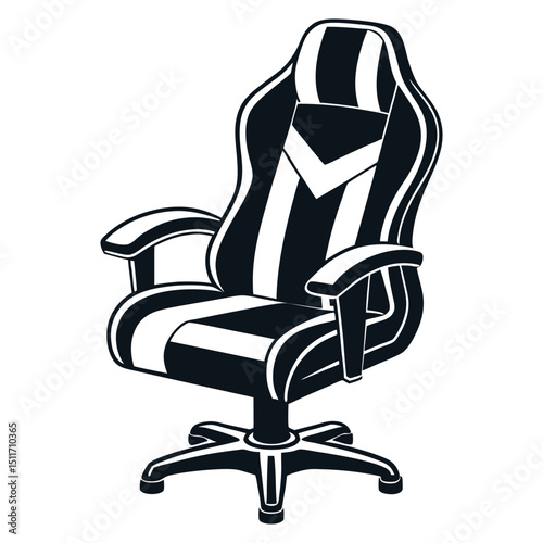 Gaming Chair Silhouette Illustration with Bold Lines and Contrasting  Modern Design Projects silhouette