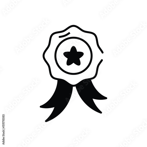 Ribbon Badge vector icon stock illustration