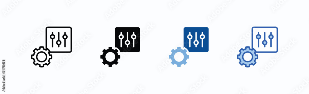 Settings Icon Sheet Multiple Style Collection Isolated Vector Settings Icon Sheet Multiple Style Collection Isolated Vector