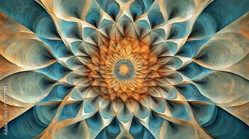 Intricate symmetrical floral design