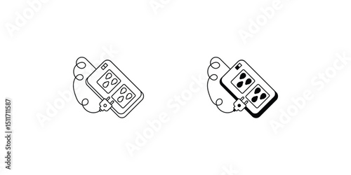 power strip set icon with white background vector stock illustration
