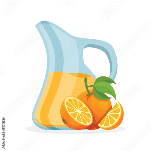 Orange juice icon in flat style. Fruit drink vector illustration on isolated background. Fresh juice sign business concept.