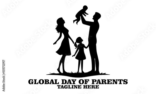 Global Day of Parents illustration vector icon, logo design and observed annually on June 1st