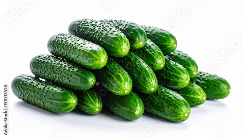 Cucumber stack isolated on white background 