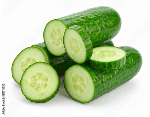 Cucumber stack isolated on white background 