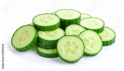 Cucumber stack isolated on white background 