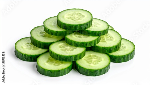 Cucumber stack isolated on white background 