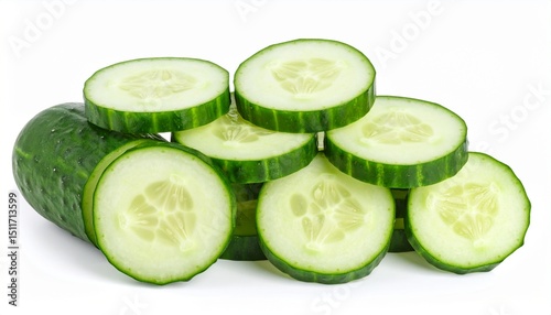 Cucumber stack isolated on white background 