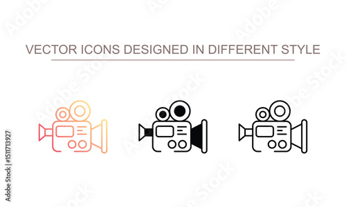 Press Camera icon design with white background stock illustration