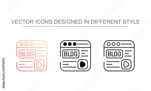 Blog icon design with white background stock illustration