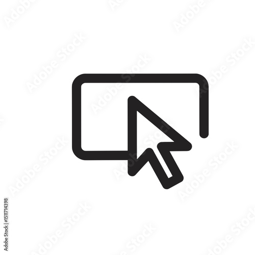 Shared screen icon with pointer in minimalist line art style, clarity