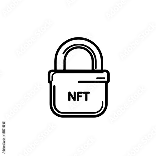 Minimalist lock icon representing NFT Access on white background, clarity