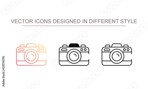 Photo Camera icon design with white background stock illustration