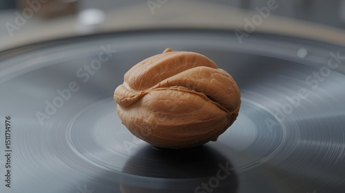 The nut pecan rotates on the turntable.