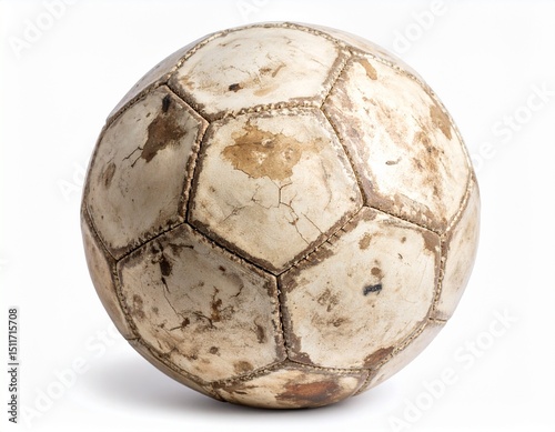Wallpaper Mural Dirty soccer ball isolated on white background Torontodigital.ca
