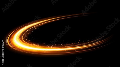 Abstract golden oval light trail