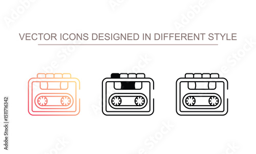 Tape Recorder icon design with white background stock illustration