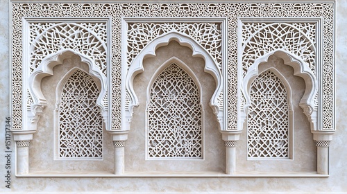Ornate, patterned arches and decorative wall panels