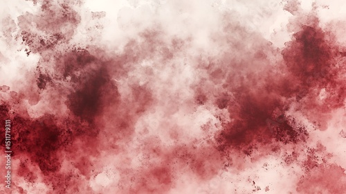 Abstract watercolor cloudscape in shades of red