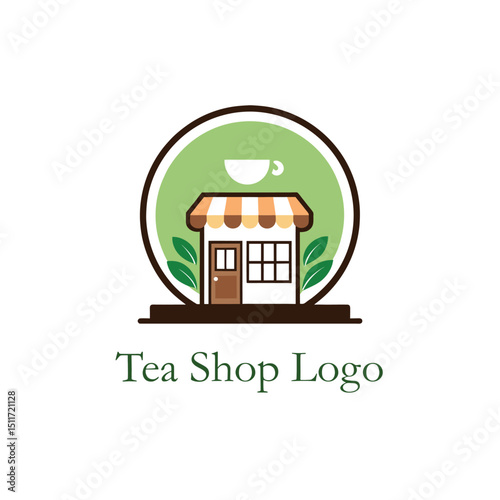 tea shop logo design vector 