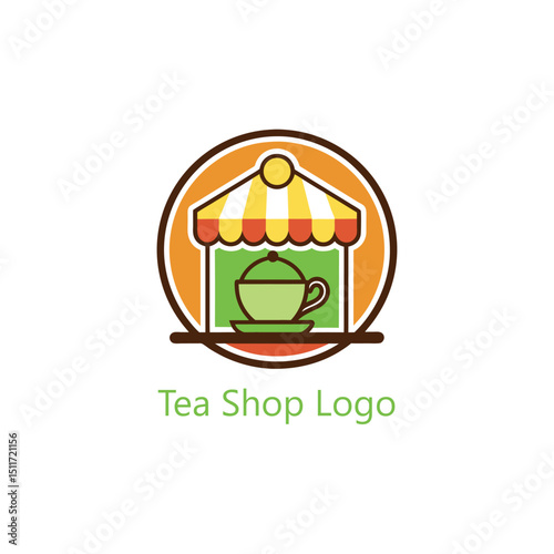 tea shop logo design vector 