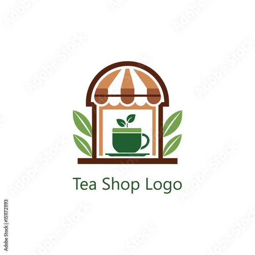 tea shop logo design vector 