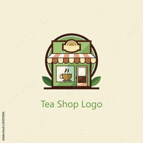 tea shop logo design vector 