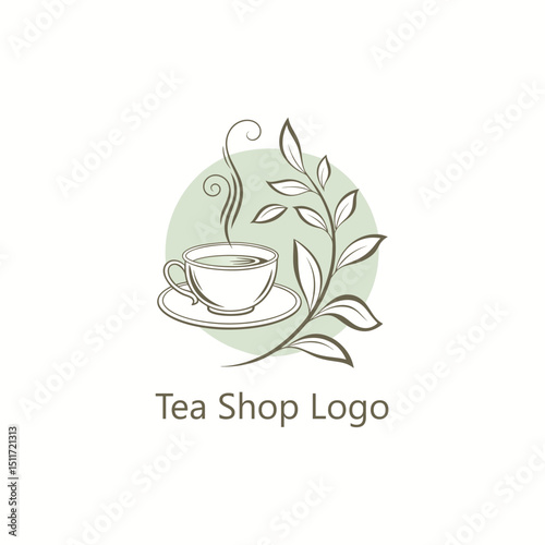 tea shop logo design vector 