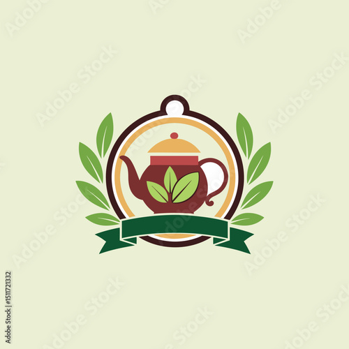 tea shop logo design vector 