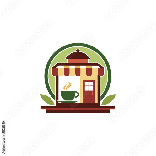 tea shop logo design vector 