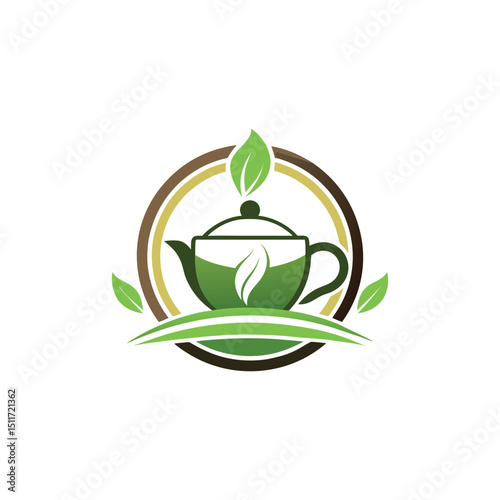 tea shop logo design vector 