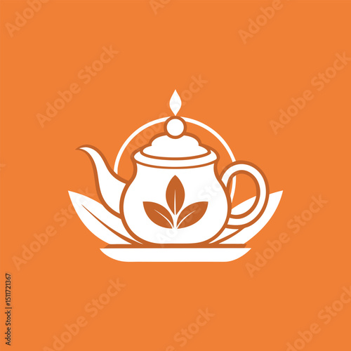 tea shop logo design vector 