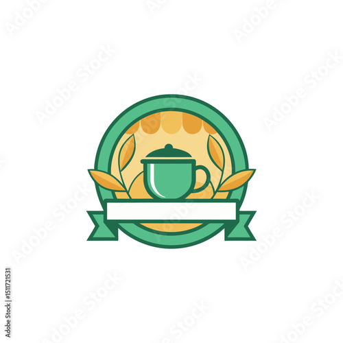 tea shop logo design vector 