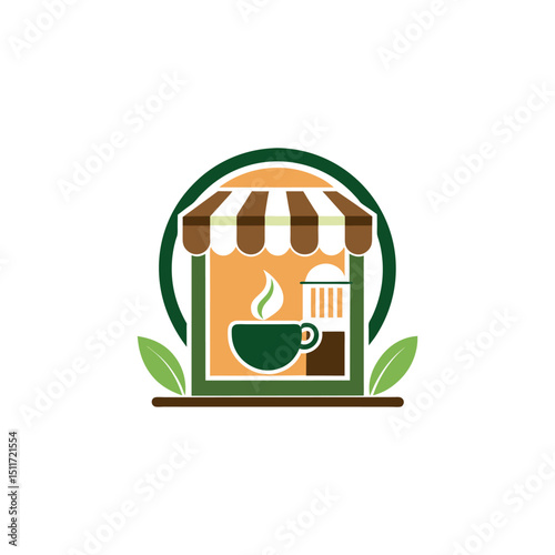 tea shop logo design vector 