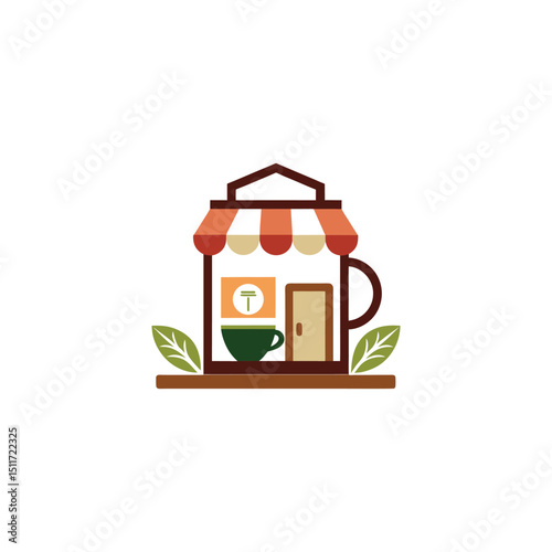 tea shop logo design vector 