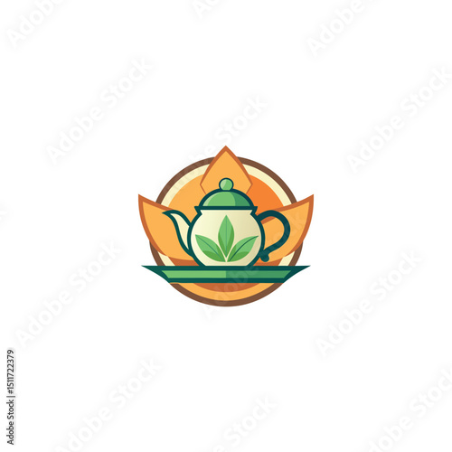tea shop logo design vector 