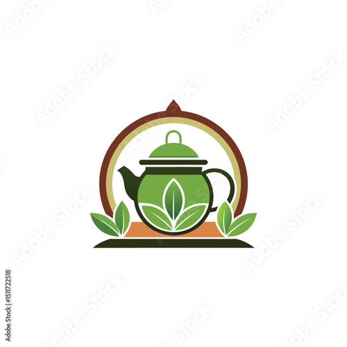 tea shop logo design vector 
