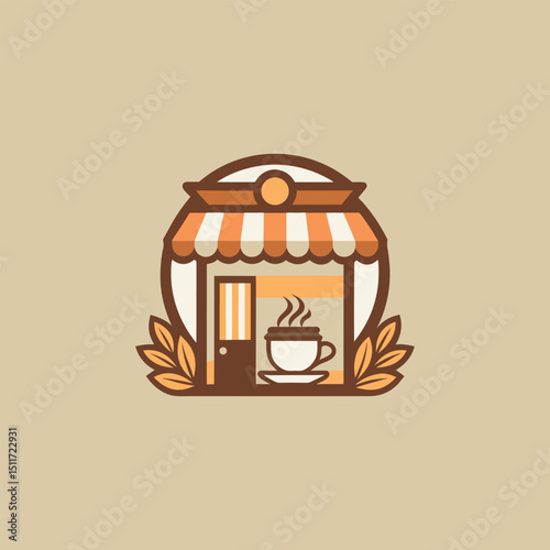 tea shop logo design vector 