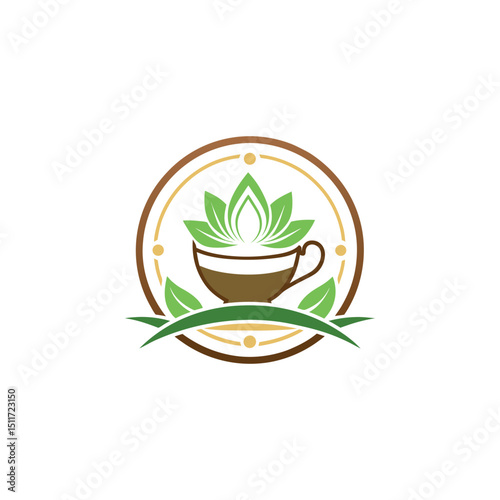 tea shop logo design vector 