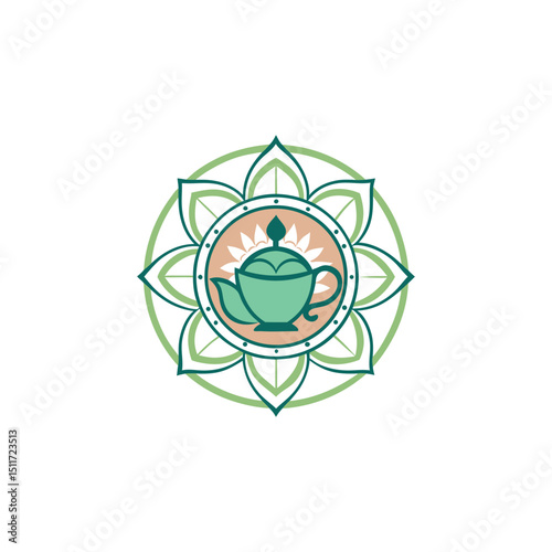 tea shop logo design vector 