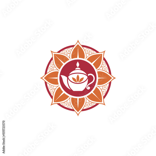 tea shop logo design vector 