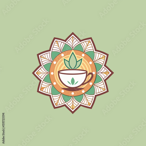 tea shop logo design vector 